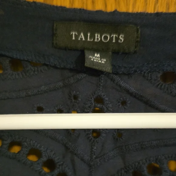 Talbots Women's Navy Lace Cotton Cardigan / Shrug - Picture 2 of 4